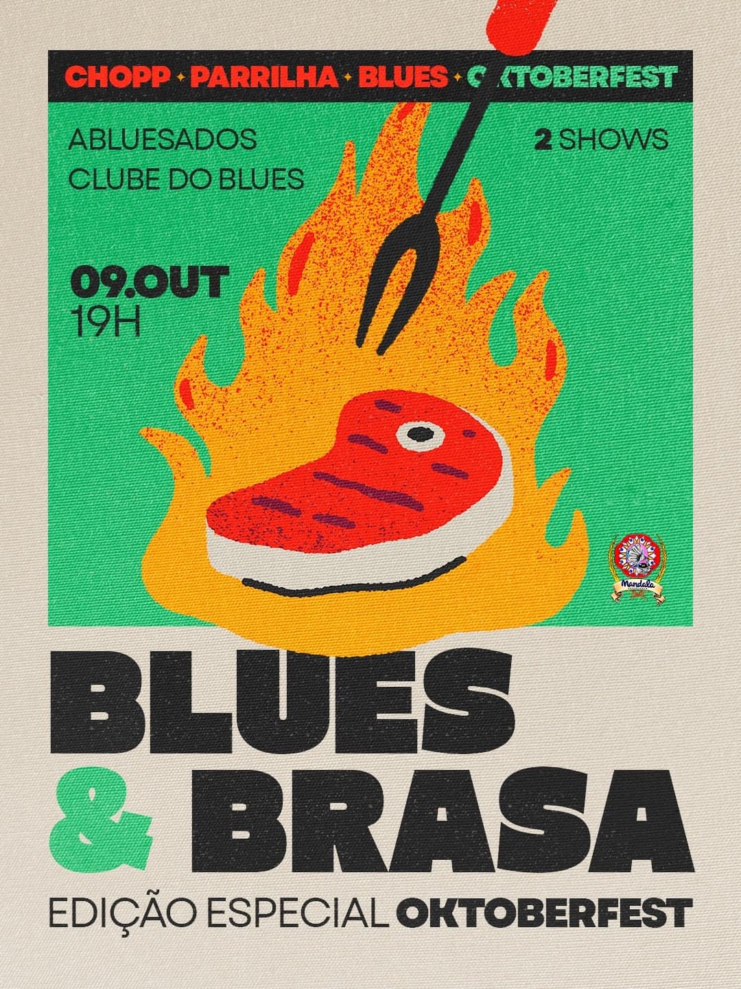 Flyer de Abluesados e Clube do Blues