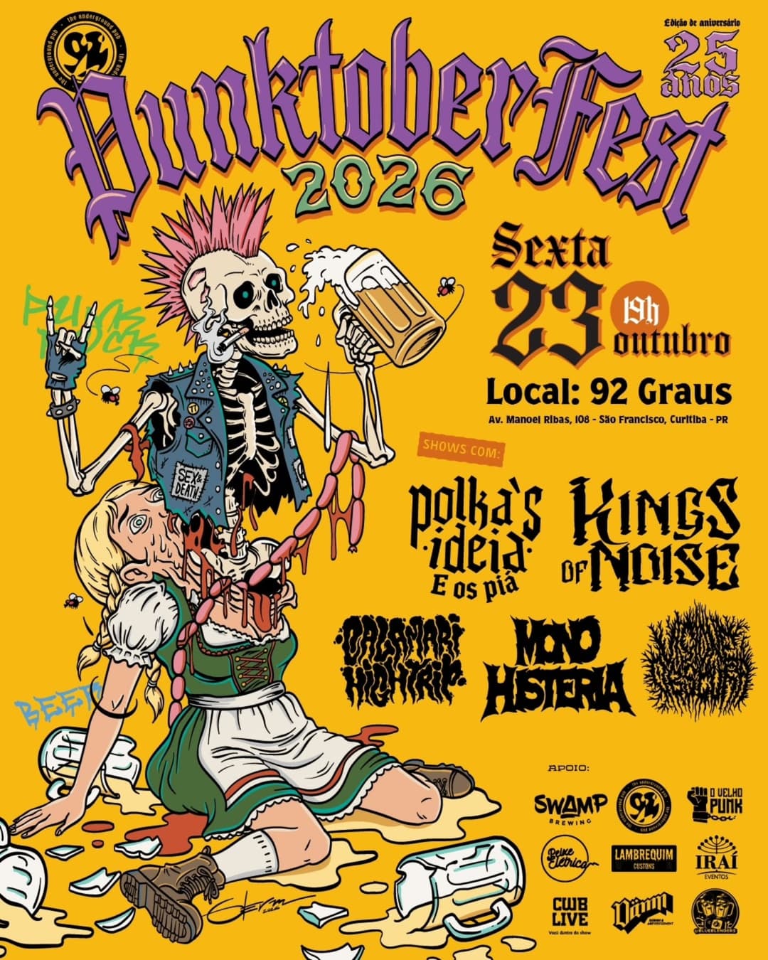 Flyer de Visione Obscura, Polka's Ideia e mais 3 artistas
