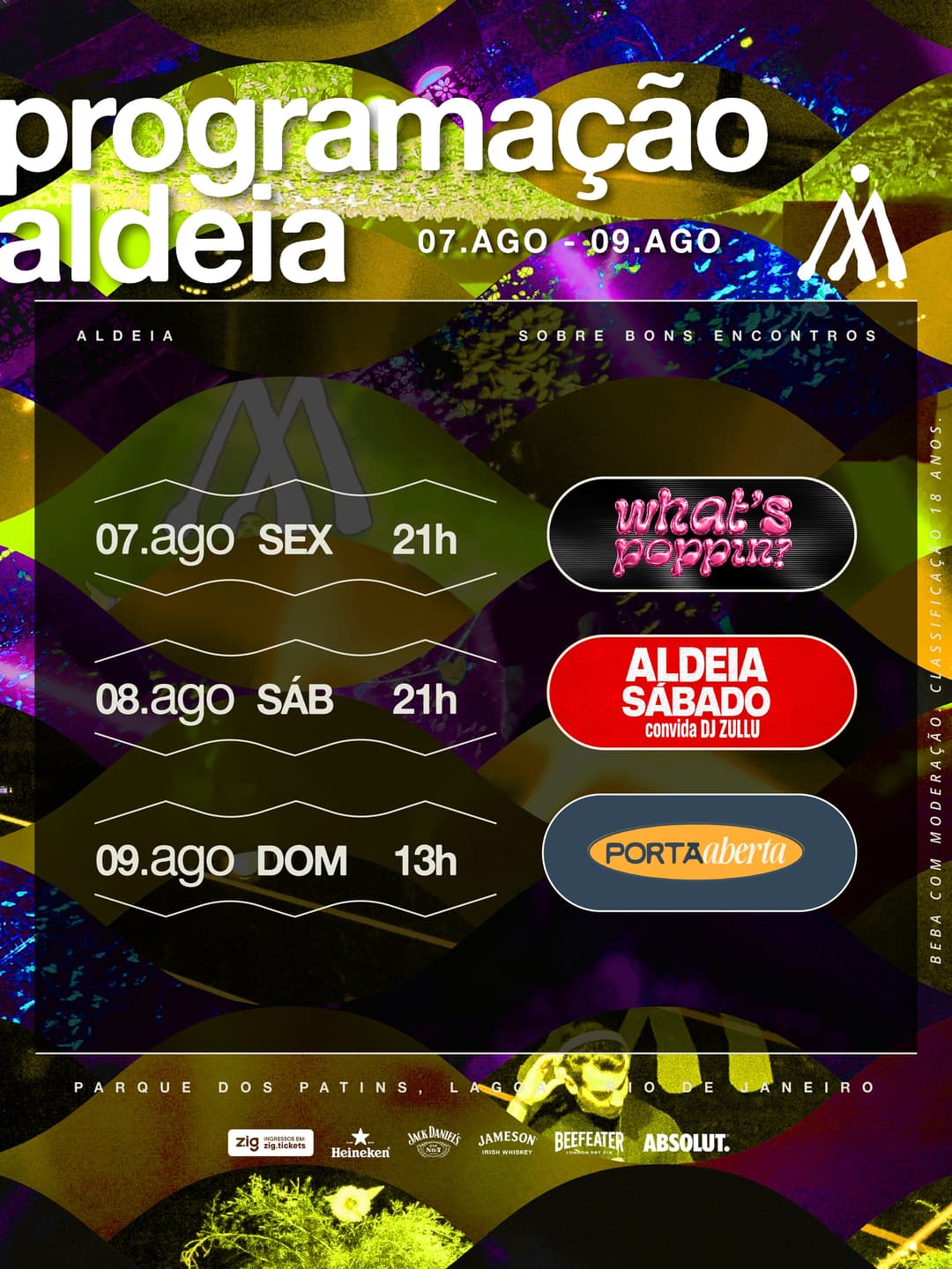 Flyer de ZULLU, Fragoso, PG e DJ THURRAR