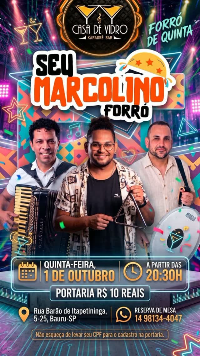Flyer de Neto Gomes e Seu Marcolino Forró