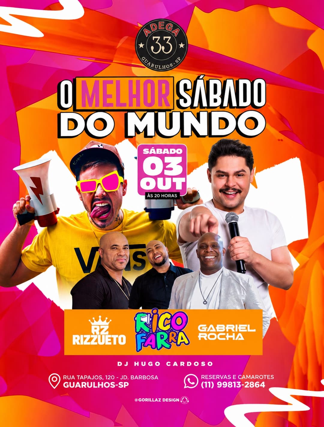 Flyer de Gabriel Rocha, Grupo Rizzueto e Rico Henrique
