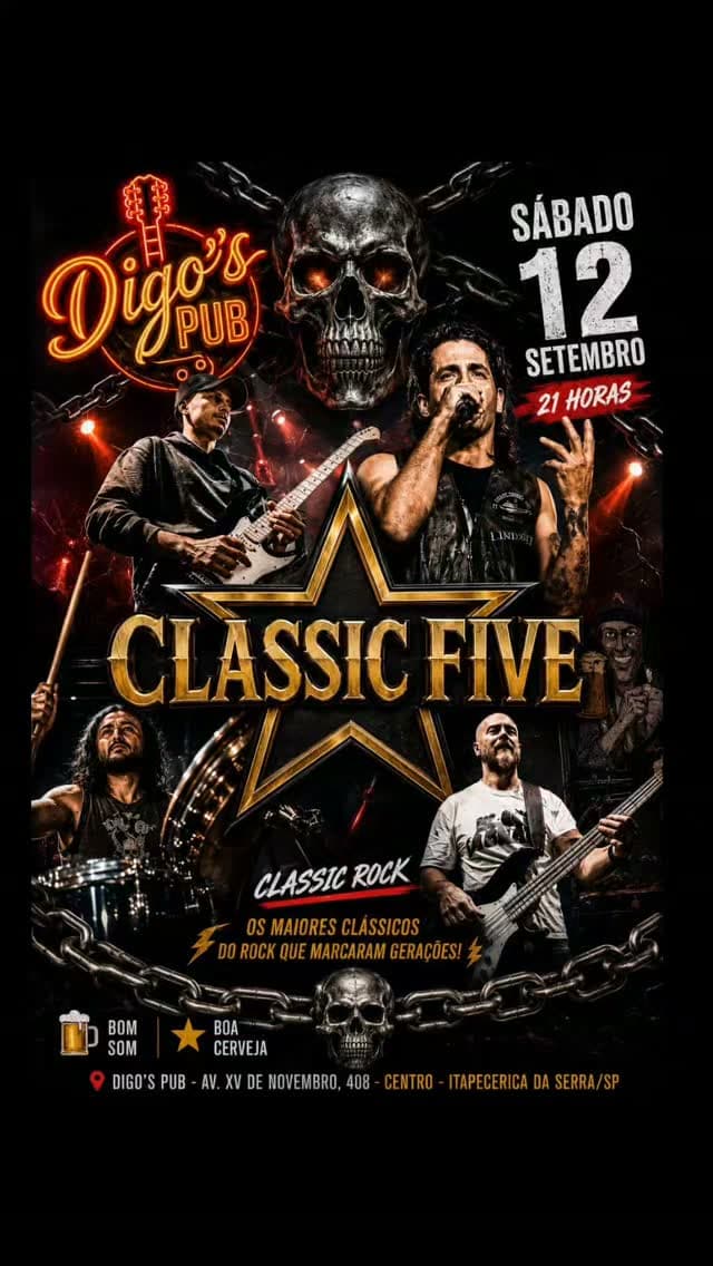 Flyer de Classic Five e Rafael Valentin