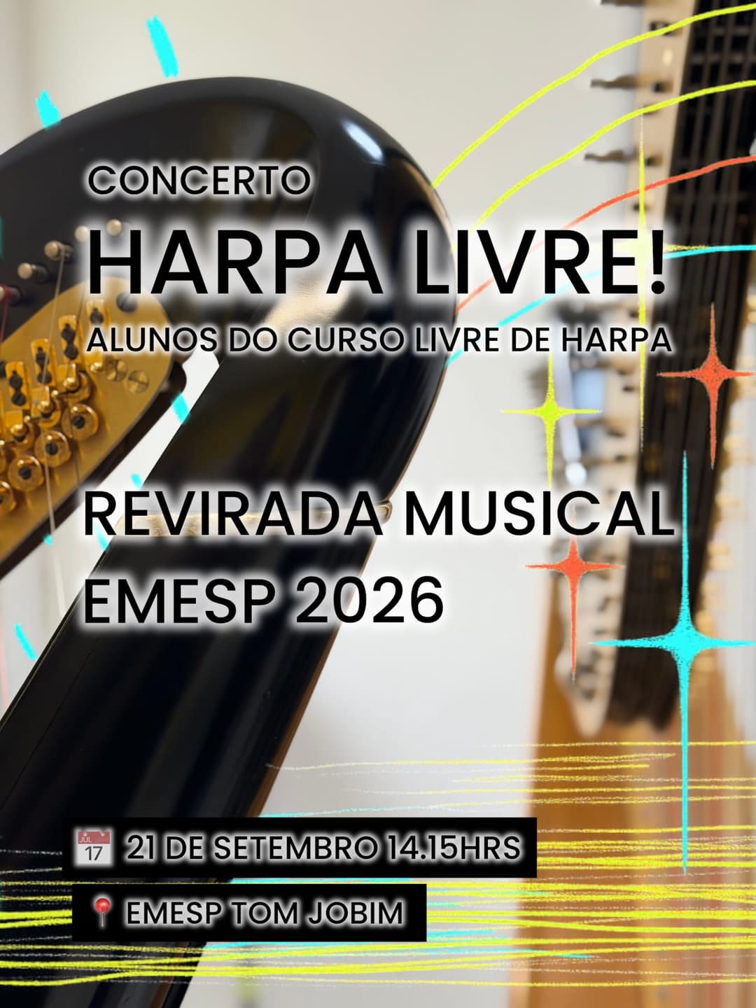 Flyer de Leo Fazio e Harpa
