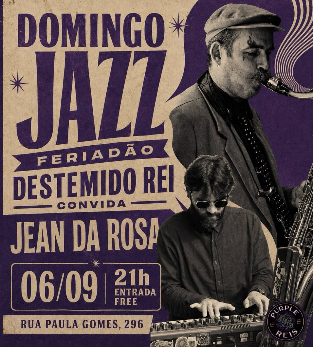 Flyer de Jean da Rosa e Destemido Rei