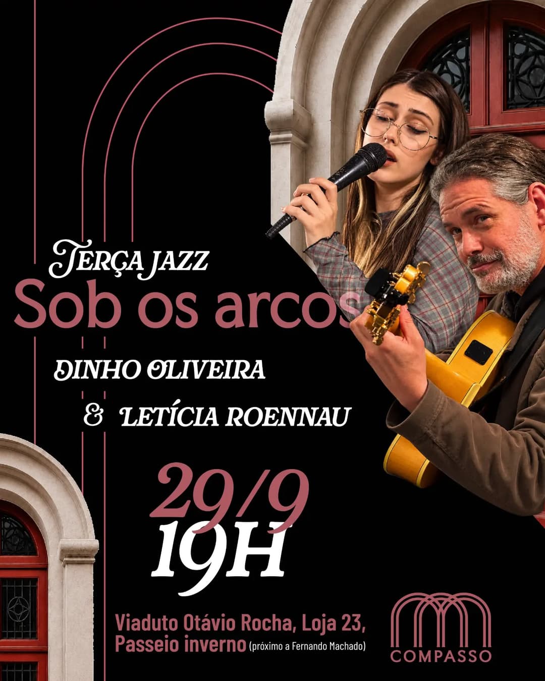 Flyer de Dinho Oliveira e Letícia Roennau