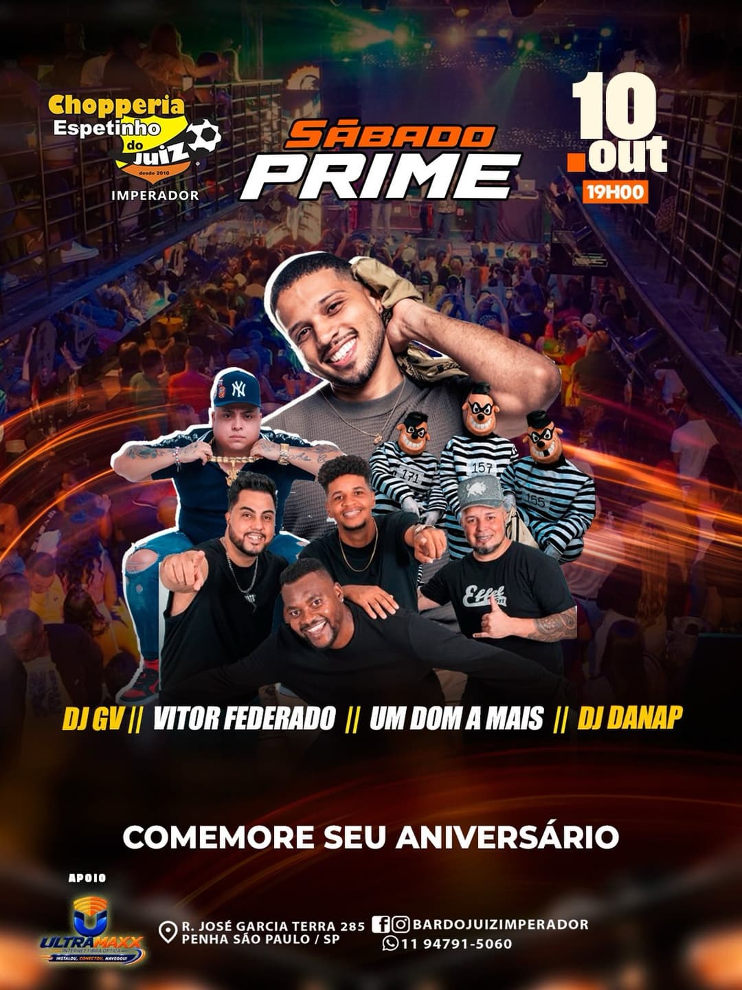 Flyer de Um Dom a Mais, DJ GV, VITOR FEDERADO e DJ DanAp
