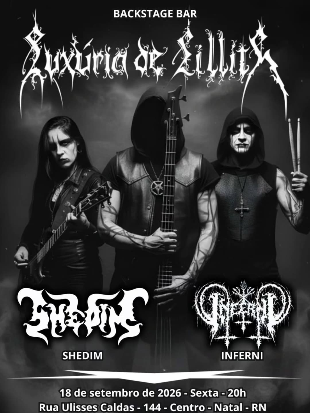 Flyer de Luxuria de Lillith, Shedim e Inferni