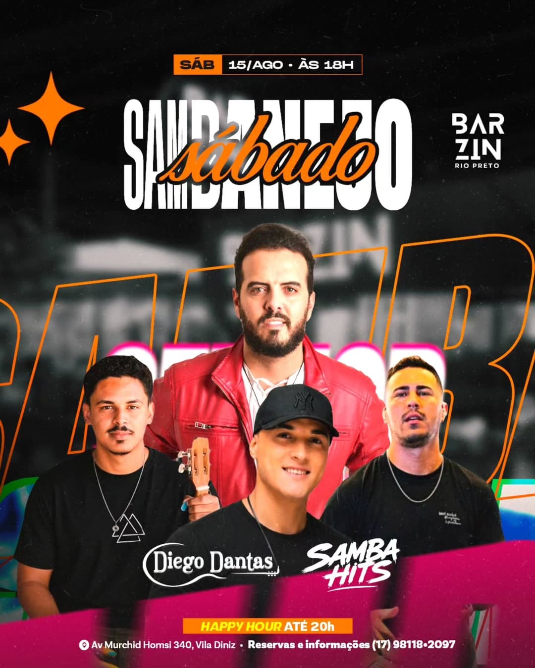 Flyer de Diego Dantas e Samba Hits