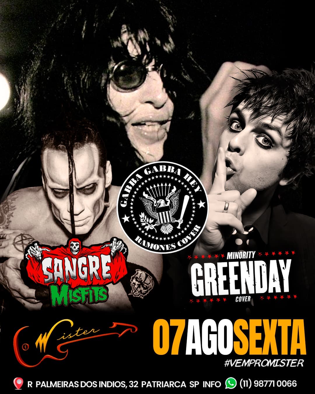 Flyer de Minority, Gabba Gabba Hey, Sangre e Minority Green Day Cover