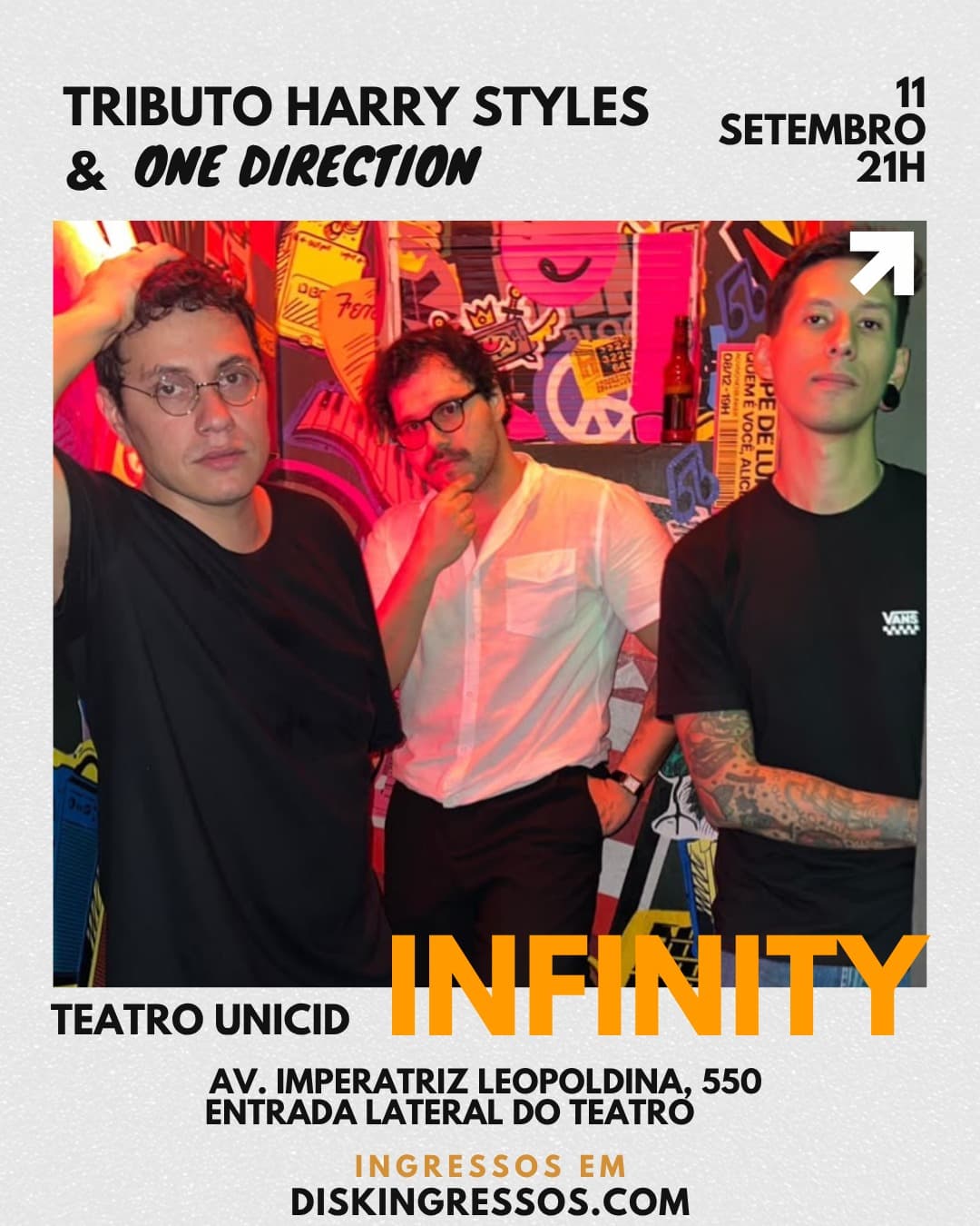 Flyer de Infinity e Tributo Harry Styles & One Direction