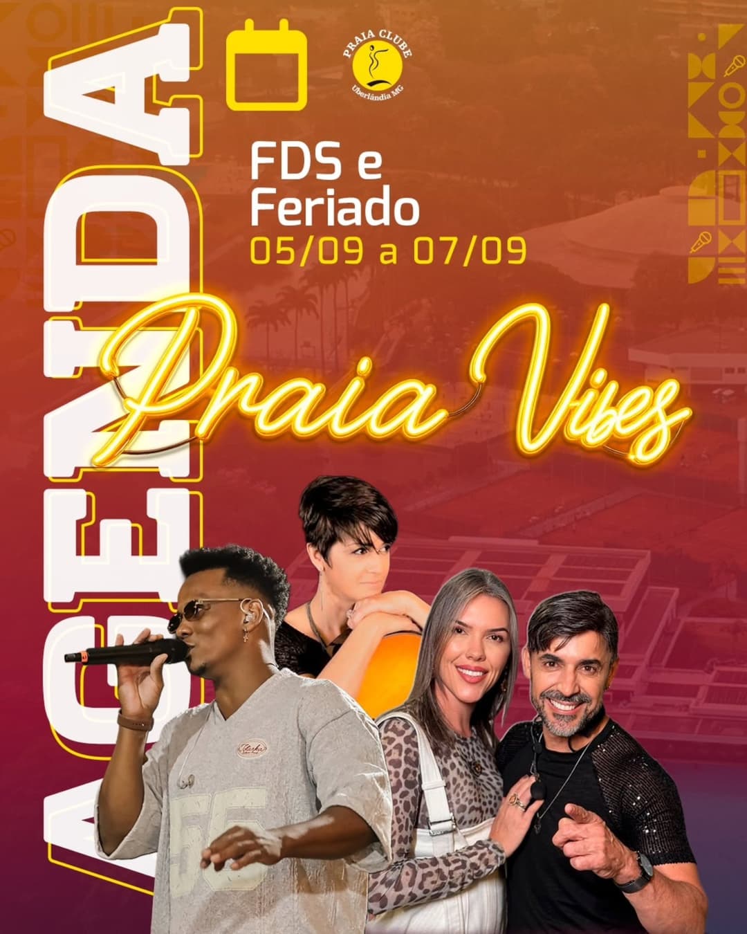 Flyer de Cibelle, Resenha do Vitinho, Pressão Alta e Bérim