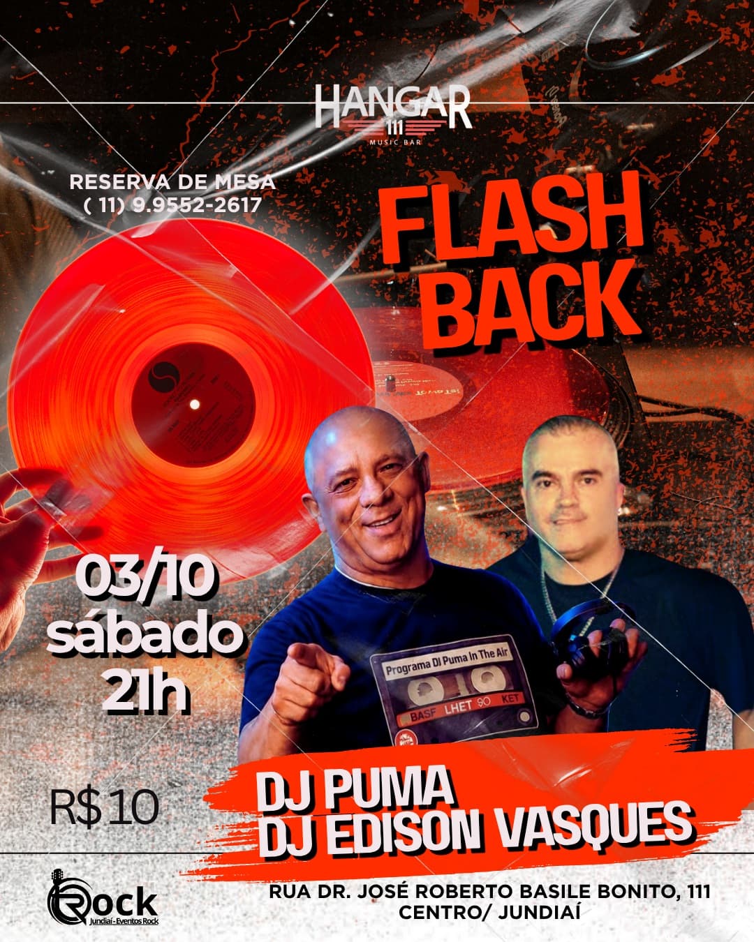 Flyer de DJ Puma e DJ Edison Vasques