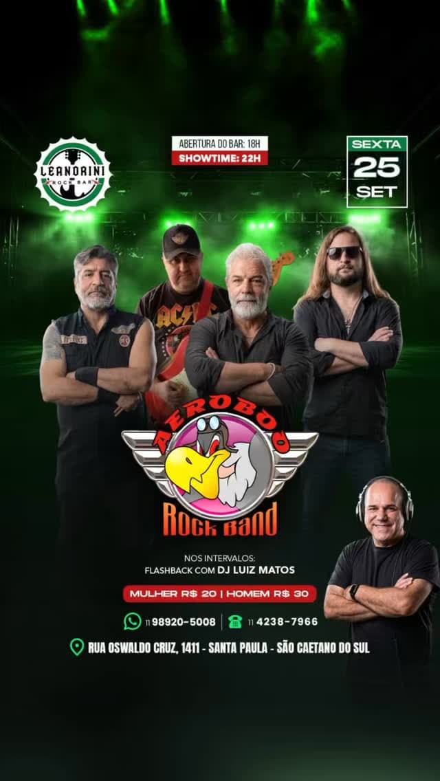 Flyer de Aeroboo e DJ LUIZ MATOS