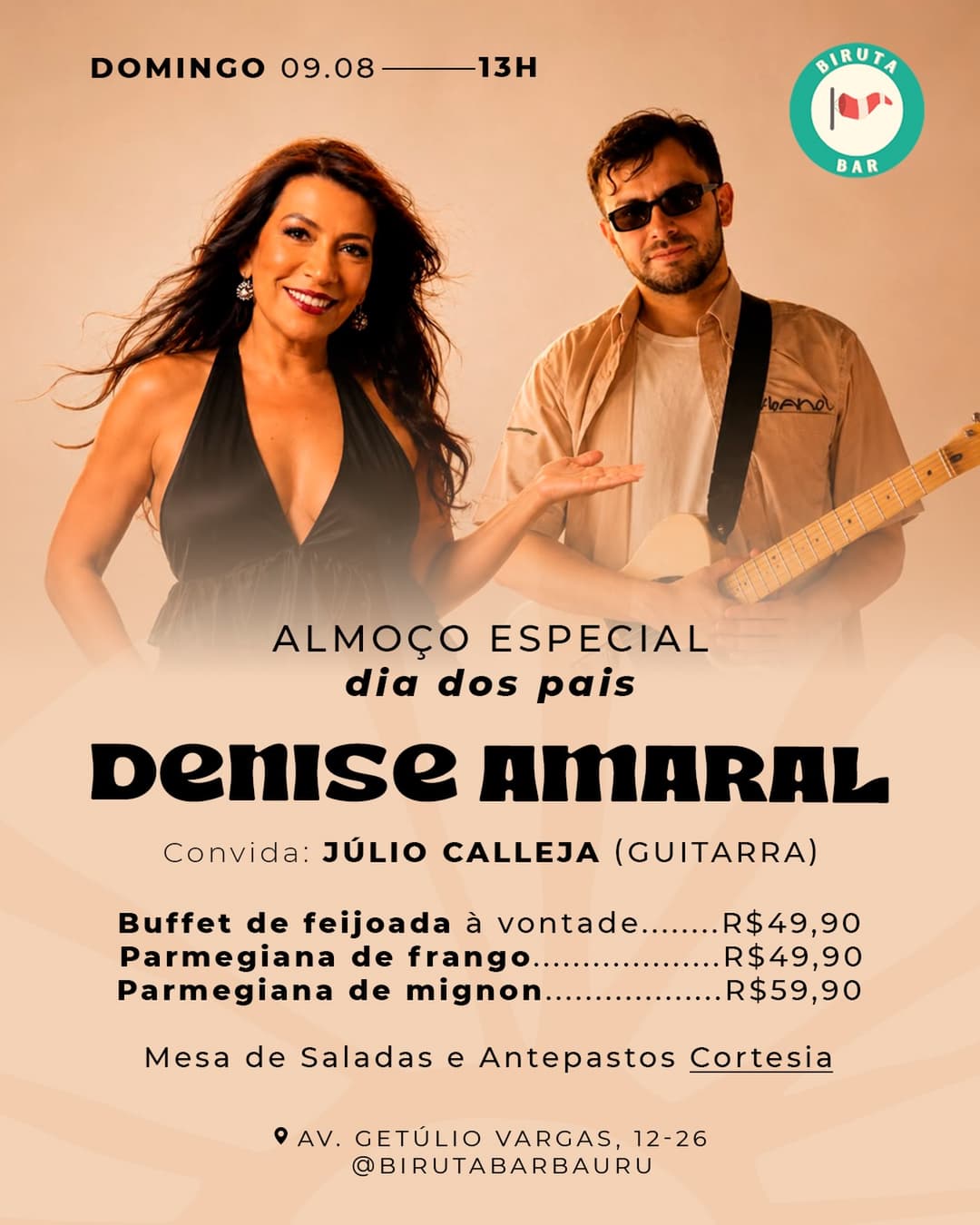 Flyer de Denise Amaral e Júlio Calleja