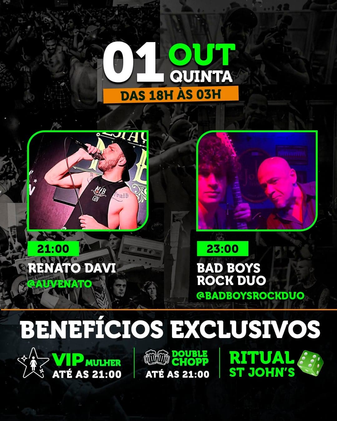 Flyer de Bad Boys Rock e Renato Davi