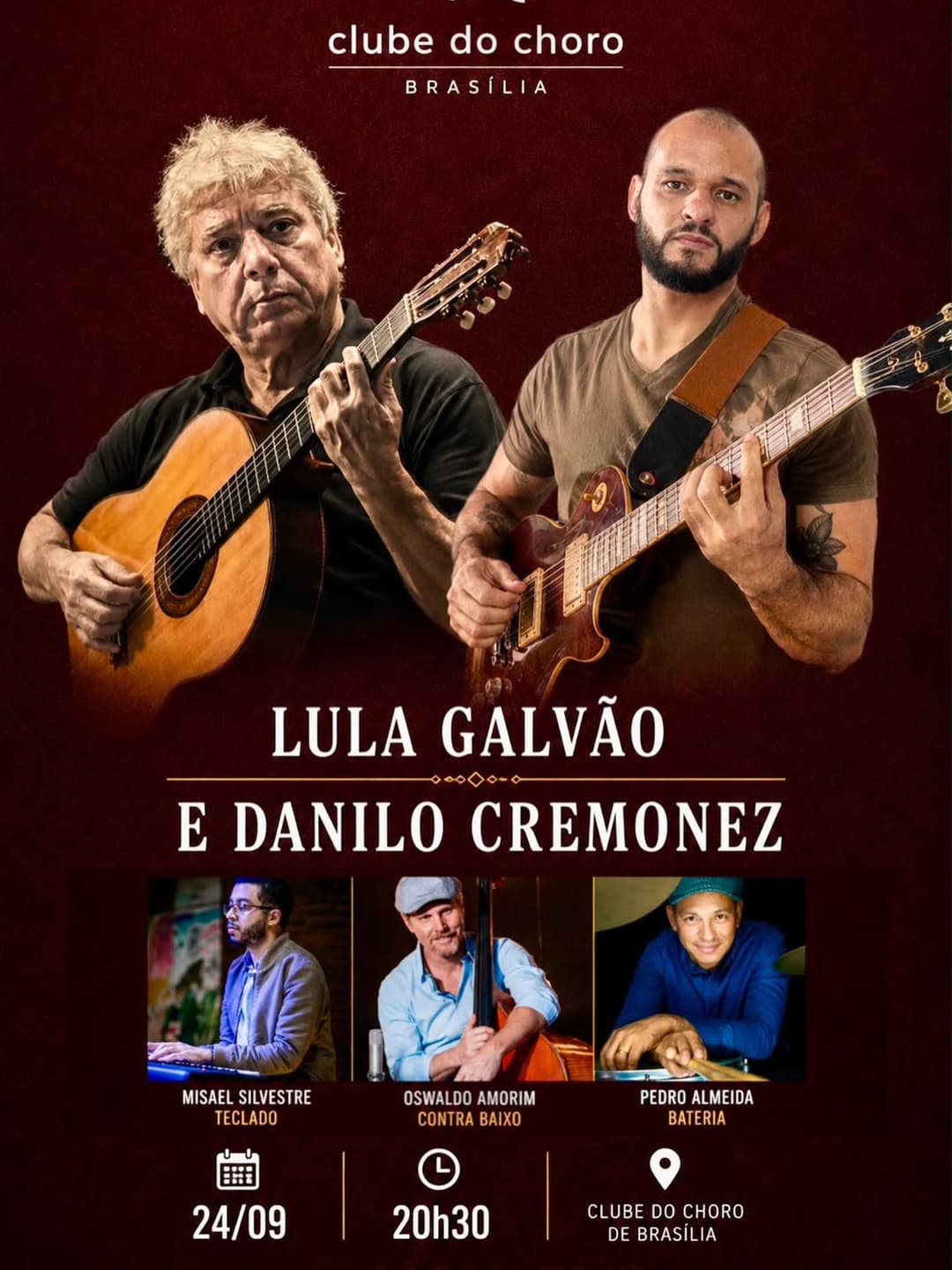 Flyer de Oswaldo Amorim, Danilo Cremonez e Lula Galvão
