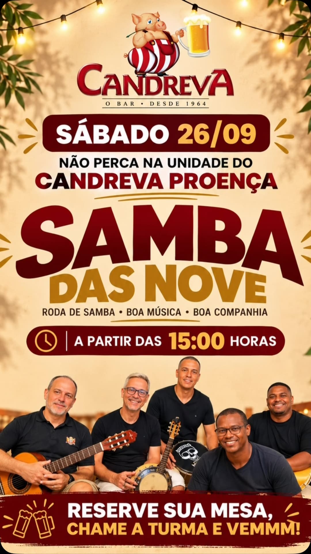 Flyer de Samba das Nove