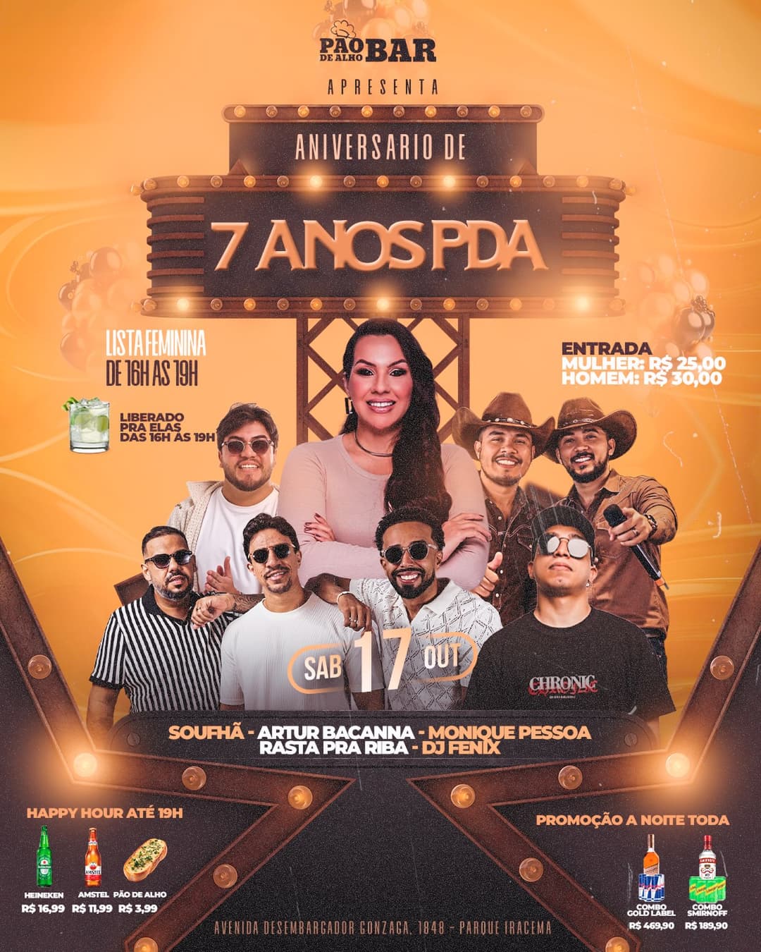 Flyer de Sou Fhã, Artur Bacanna e mais 3 artistas