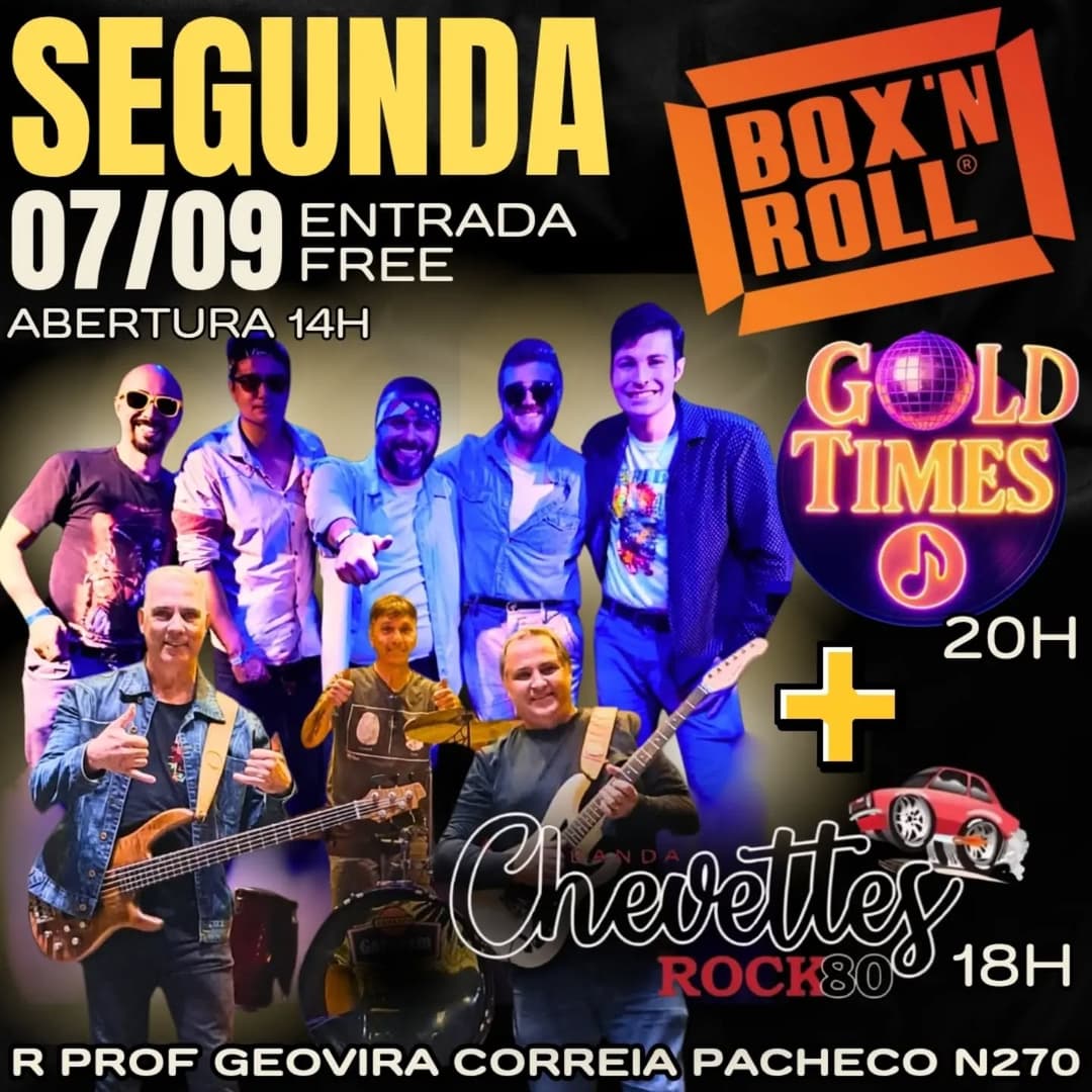 Flyer de CHEVETTES80 e Gold Times