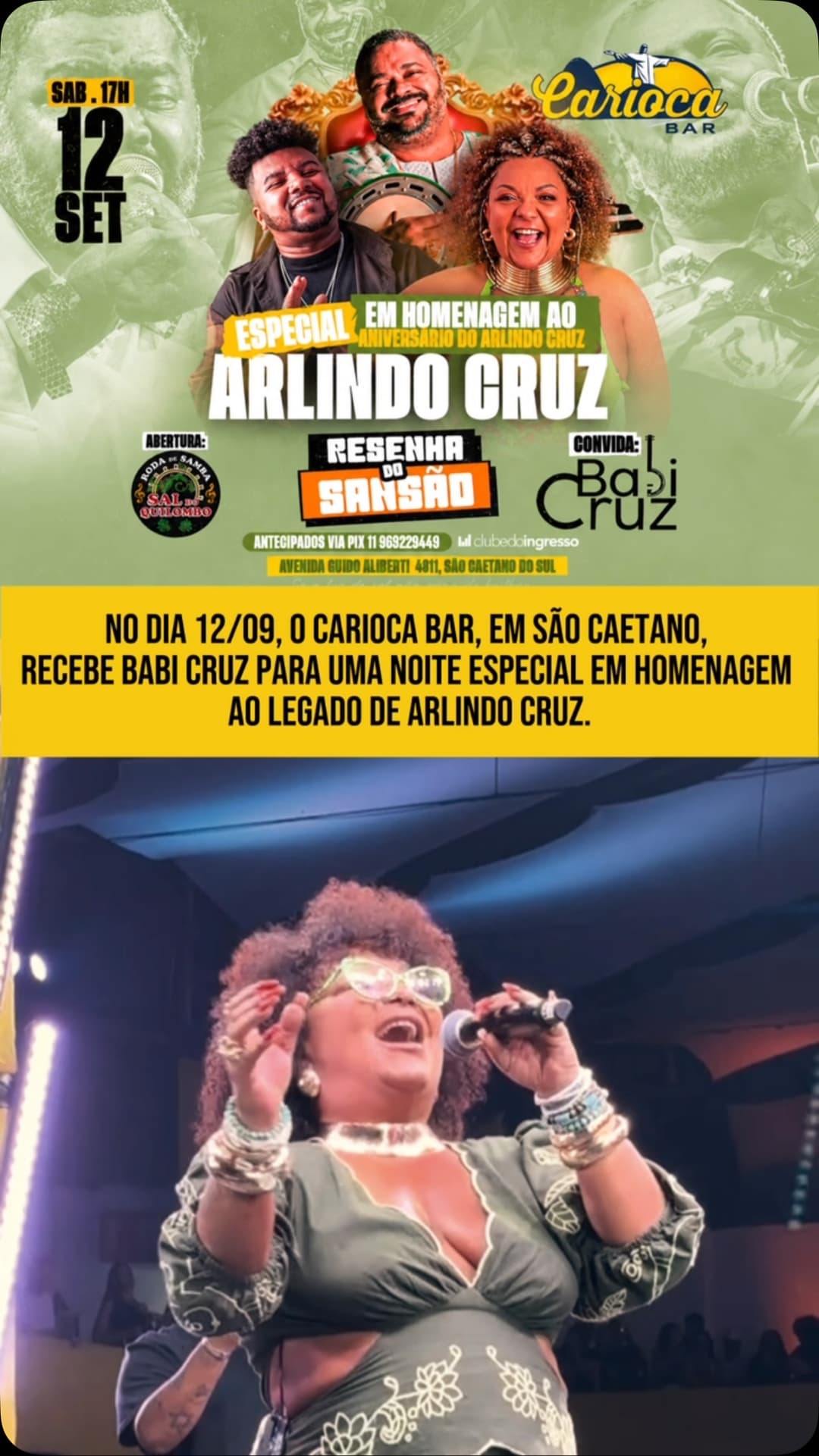 Flyer de Sal do Quilombo, Clayton Pereira e Babi Cruz