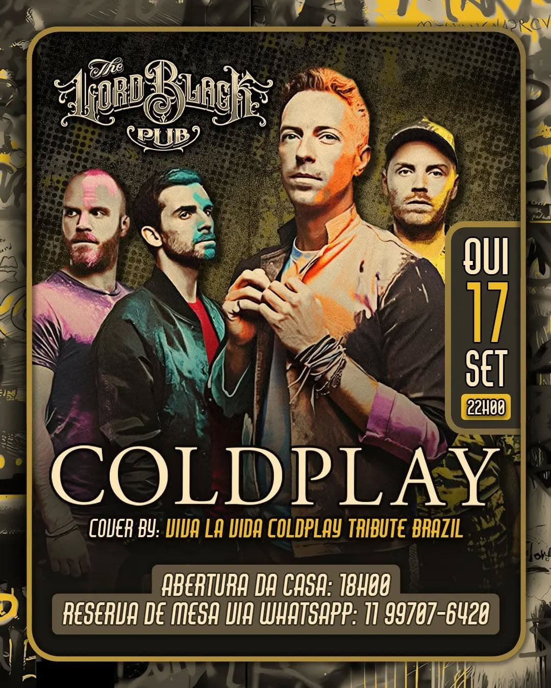 Flyer de Viva La Vida Coldplay Tribute Brazil