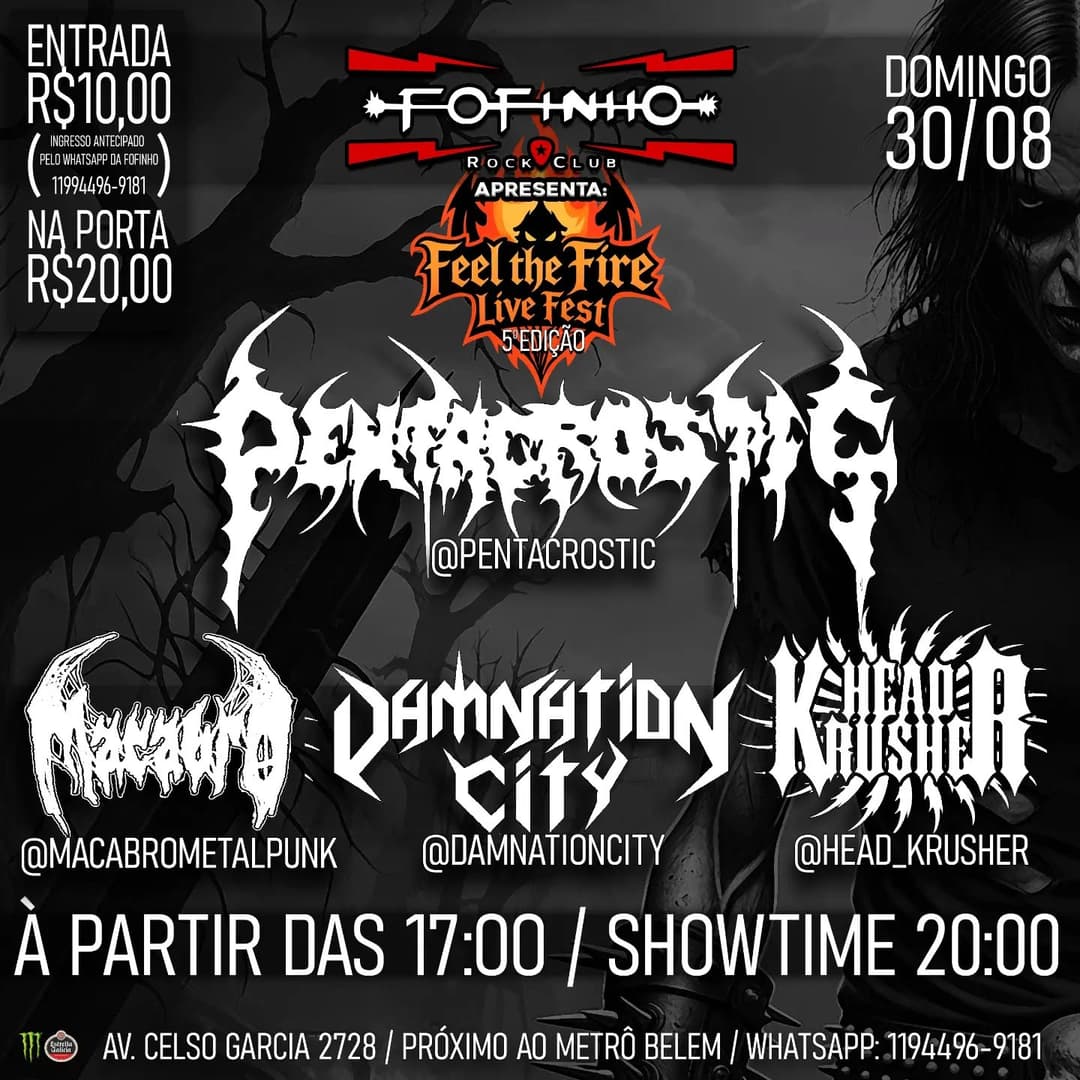 Flyer de Thiago Anduscias, Head Krusher e Macabro