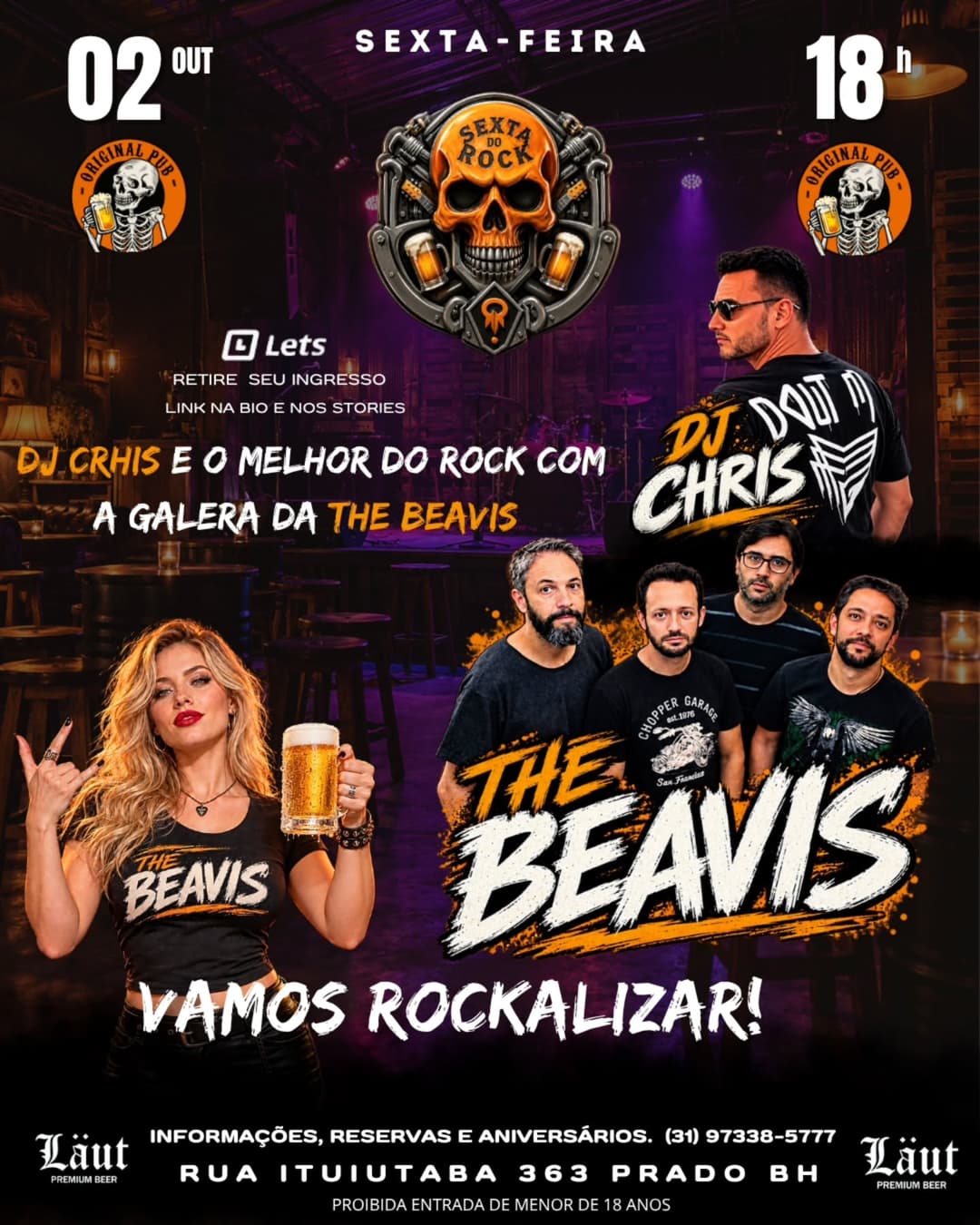 Flyer de The Beavis e DJ Chris