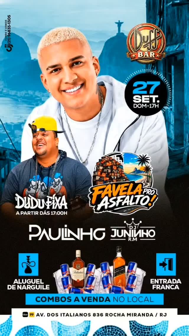 Flyer de Dudu Fixa, Paulinho e DJ Juninho RM