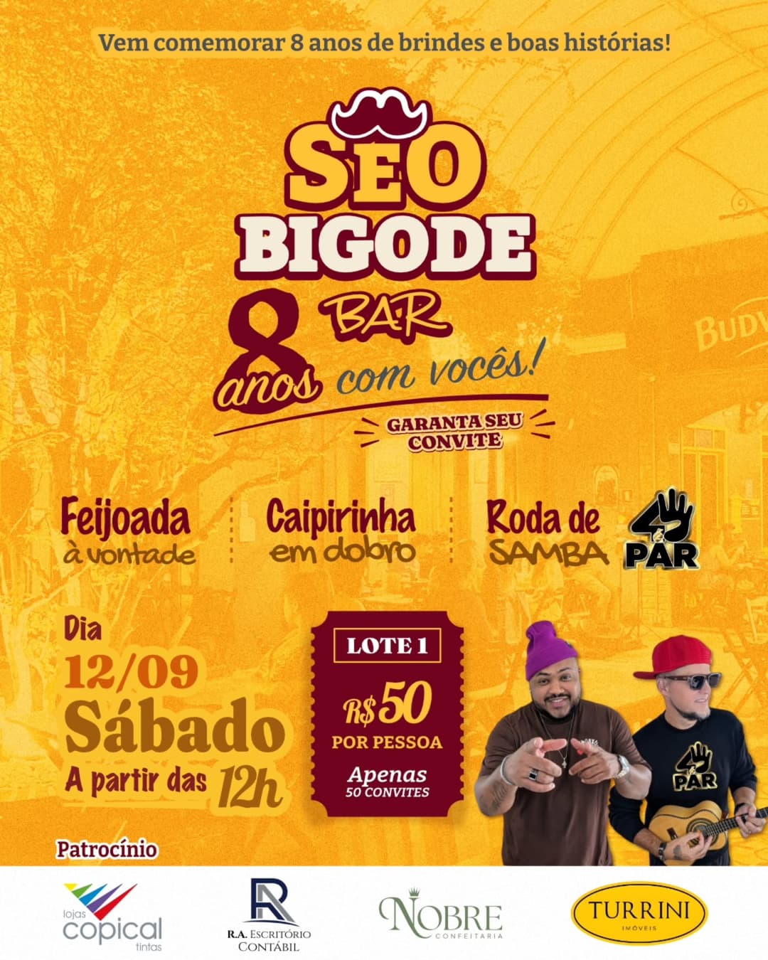 Flyer de 4éPAR e Roda de Samba