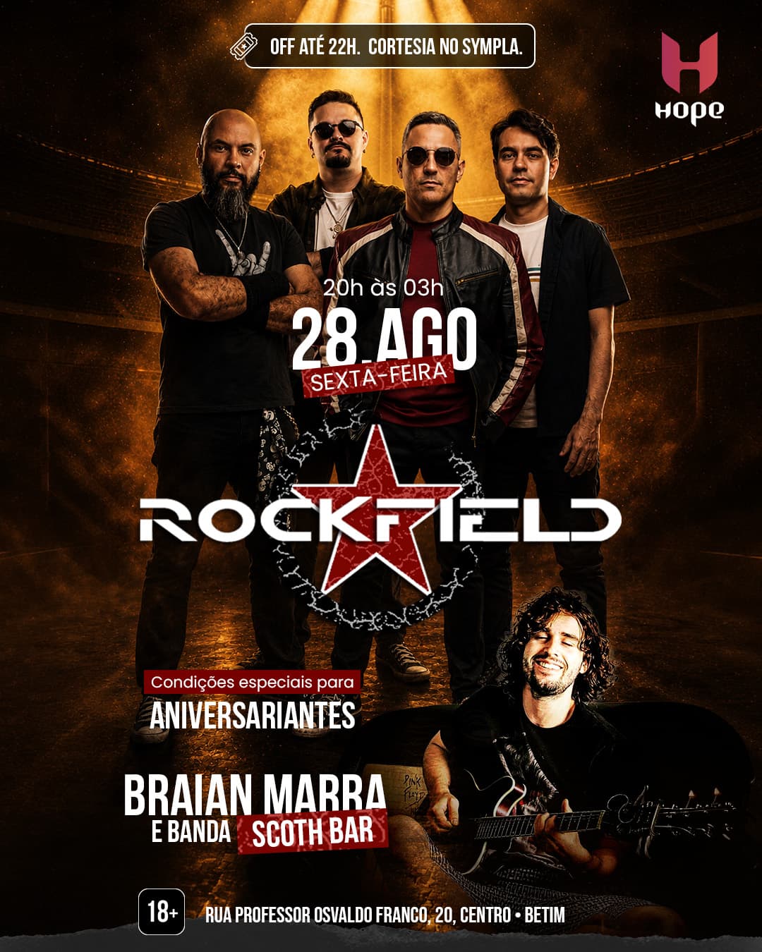 Flyer de Rockfield e Braian Marra Trio