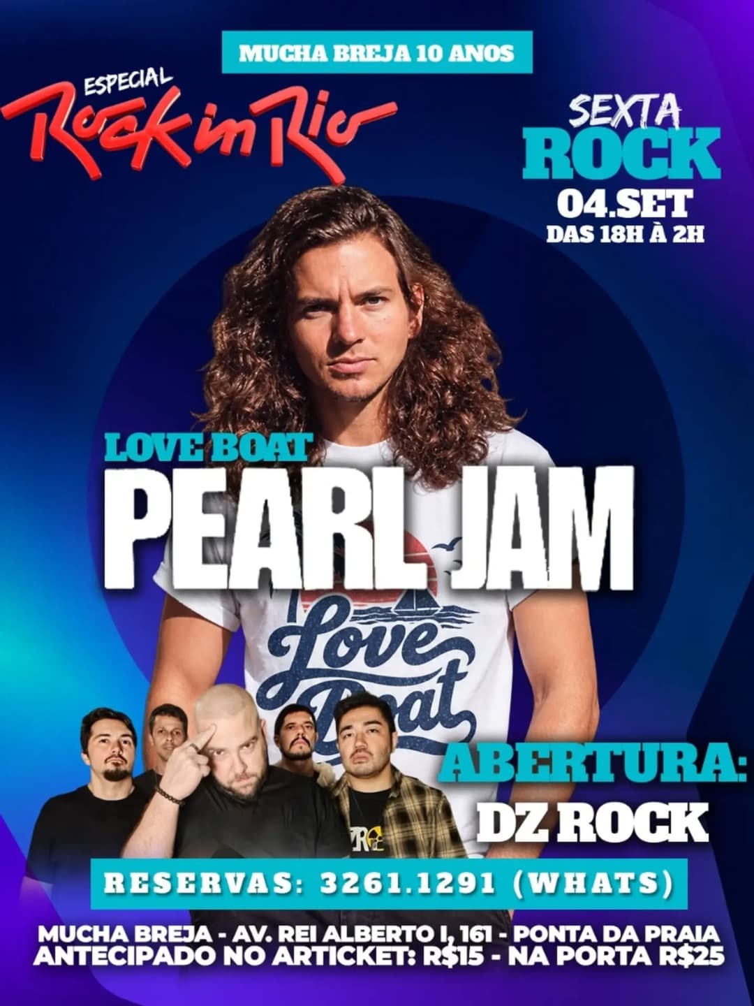 Flyer de Love Boat Tribute, DZROCK e Love Boat