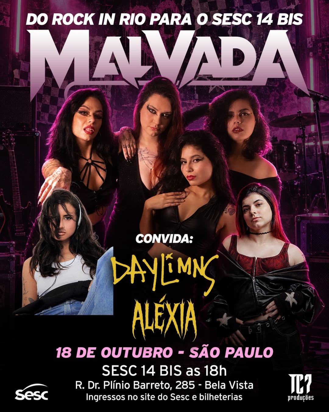 Flyer de Malvada, Day Limns e Aléxia