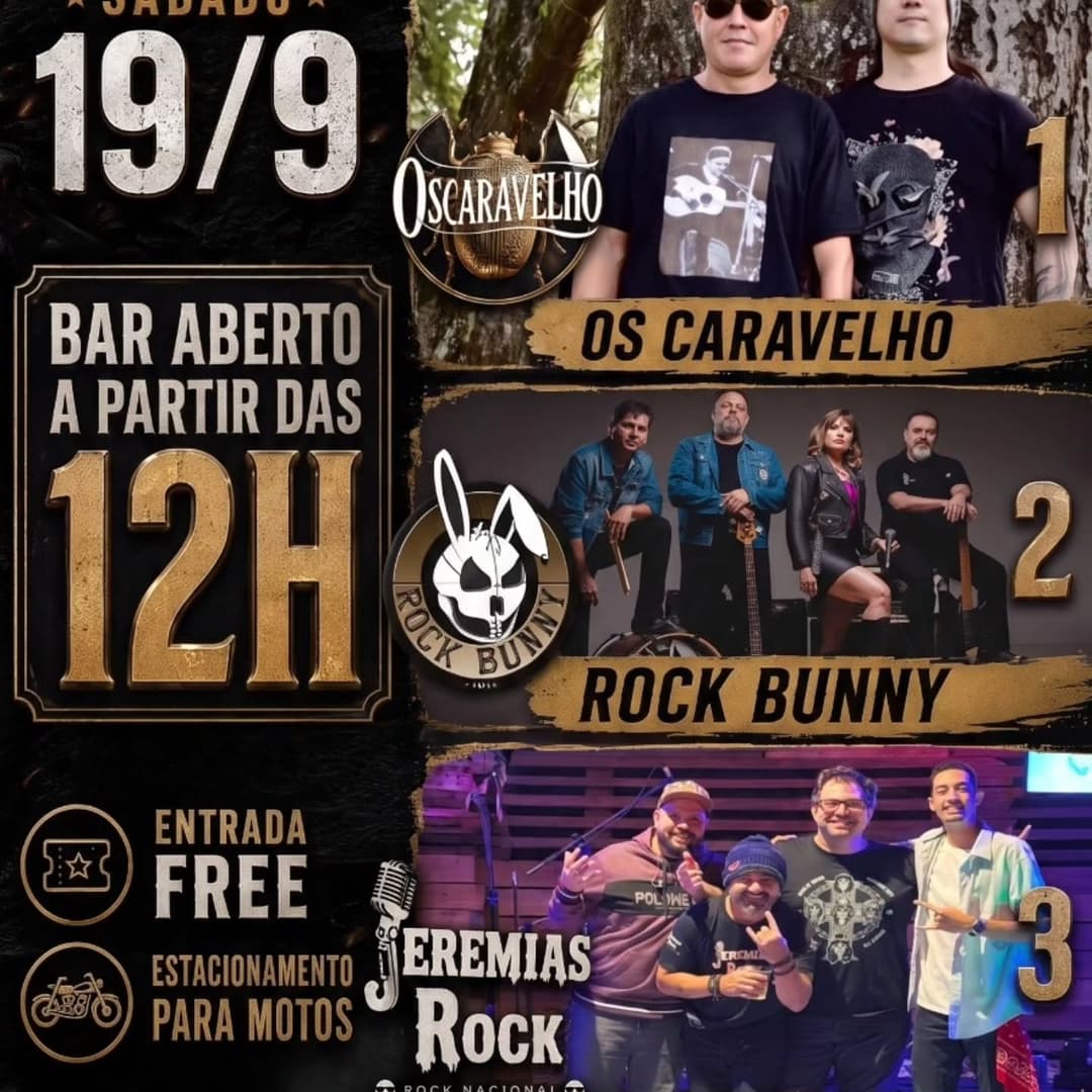 Flyer de O Scaravelho, Rock Bunny e Eremias Rock
