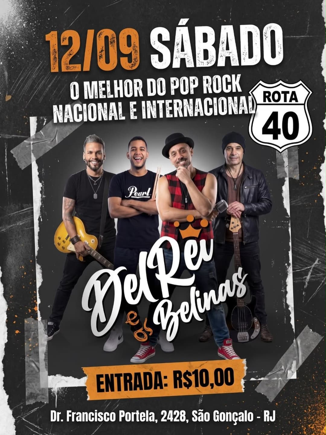 Flyer de Banda Del Rei e Os Belinas