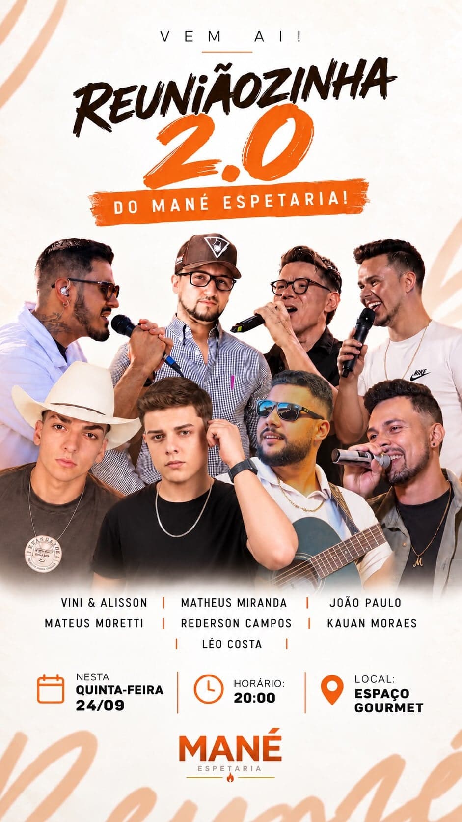 Flyer de João Paulo, Leo Costa, Vini & Alisson e mais 4 artistas