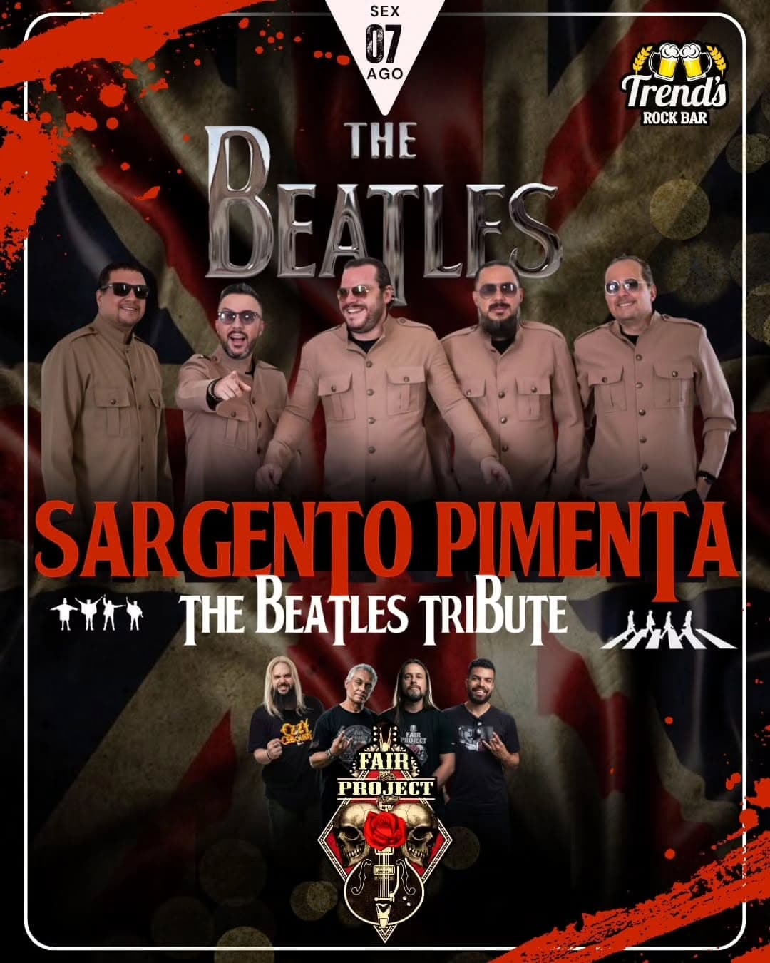 Flyer de Fair Project e Sargento Pimenta
