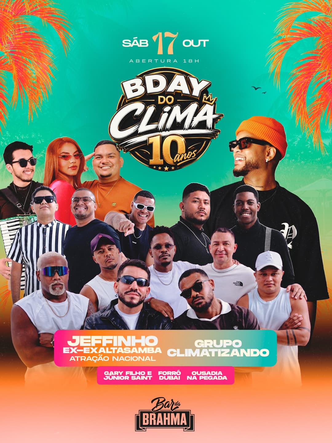 Flyer de Grupo Climatizando, Gary Filho e mais 5 artistas
