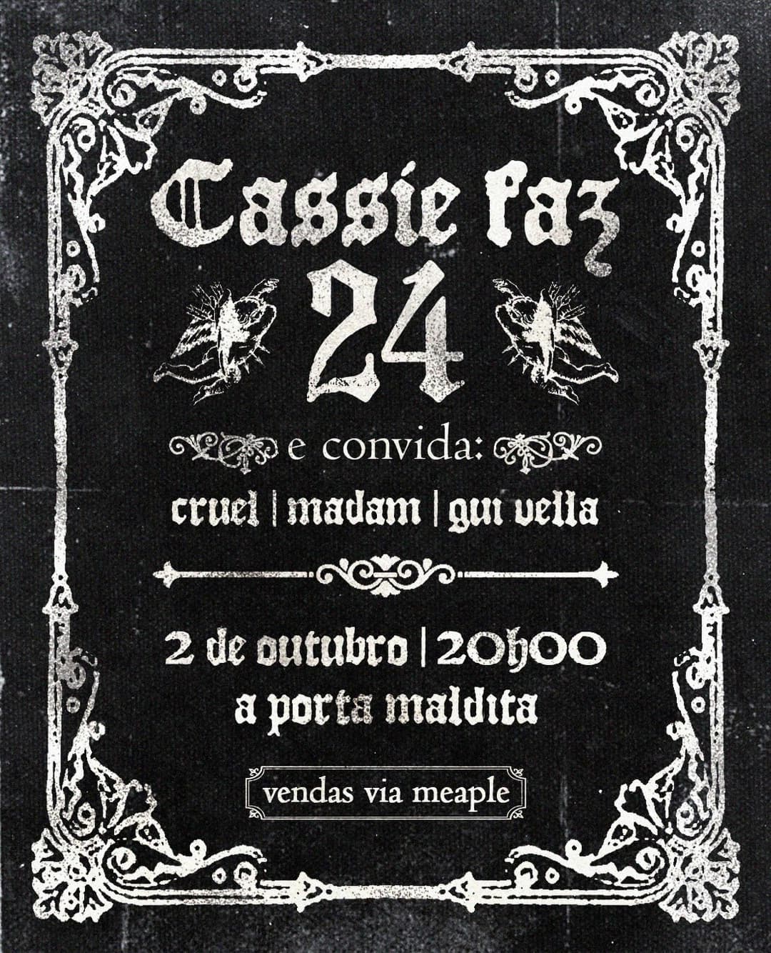 Flyer de Maysa, MADAM, Guilherme Vella e Euodeioacruel