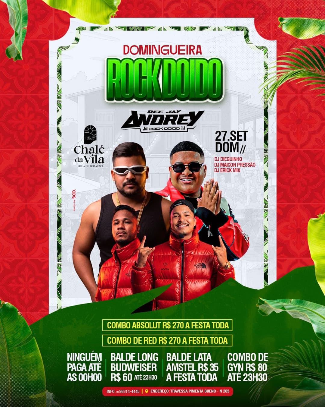 Flyer de Andrey Galvão, Dieguinho Santos e mais 2 artistas