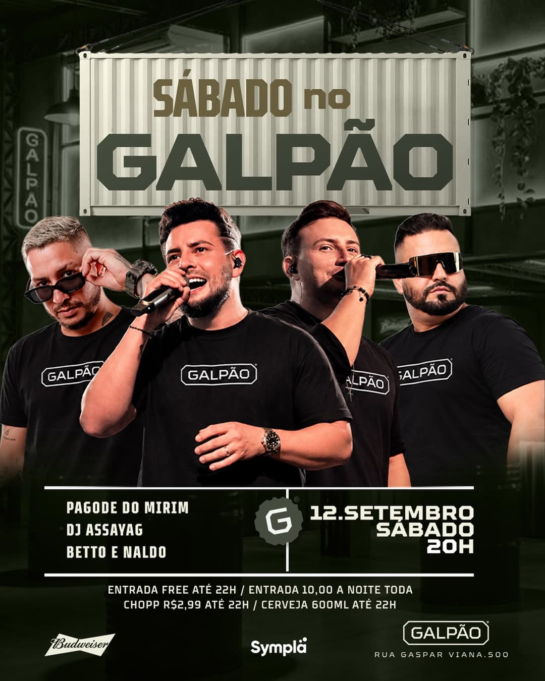 Flyer de DJ Assayag, Pagode do Mirim e Betto & Naldo