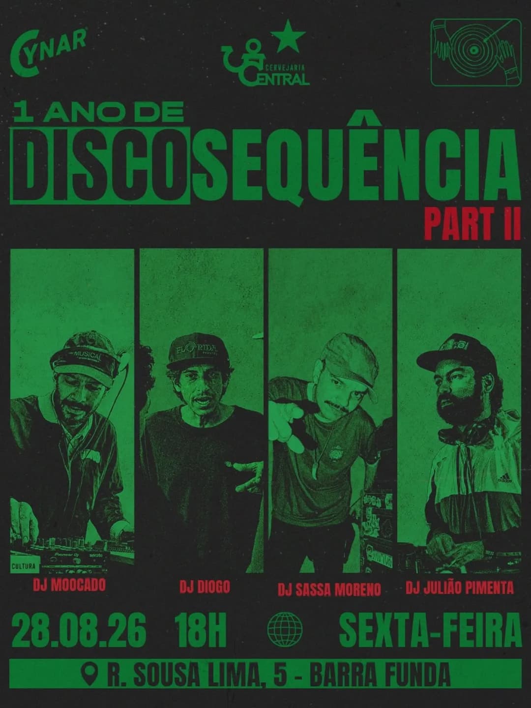 Flyer de DJ Moocado, DJ Diogo, DJ Sassamoreno e mais 1 artista