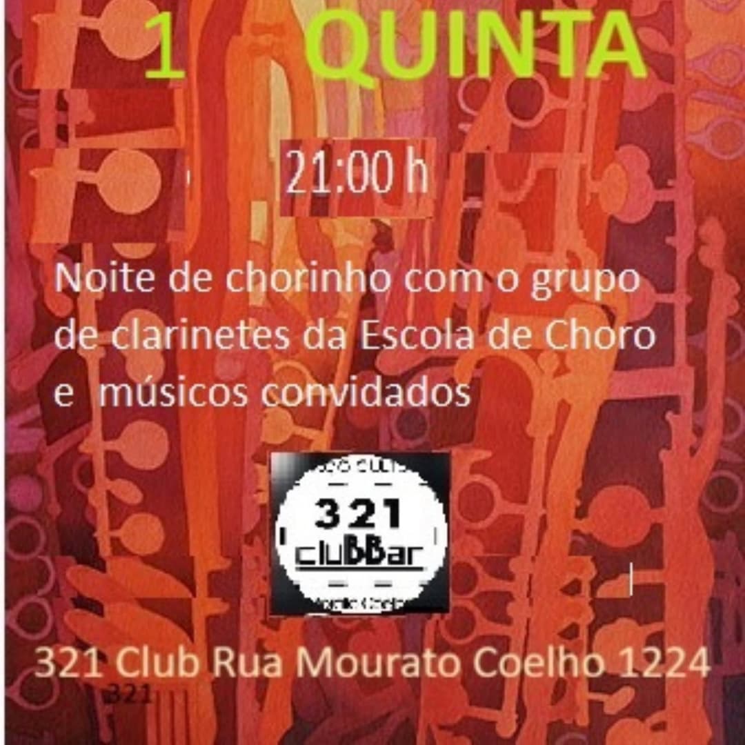 Flyer de Grupo de Clarinete da Escola de Choro ECSP