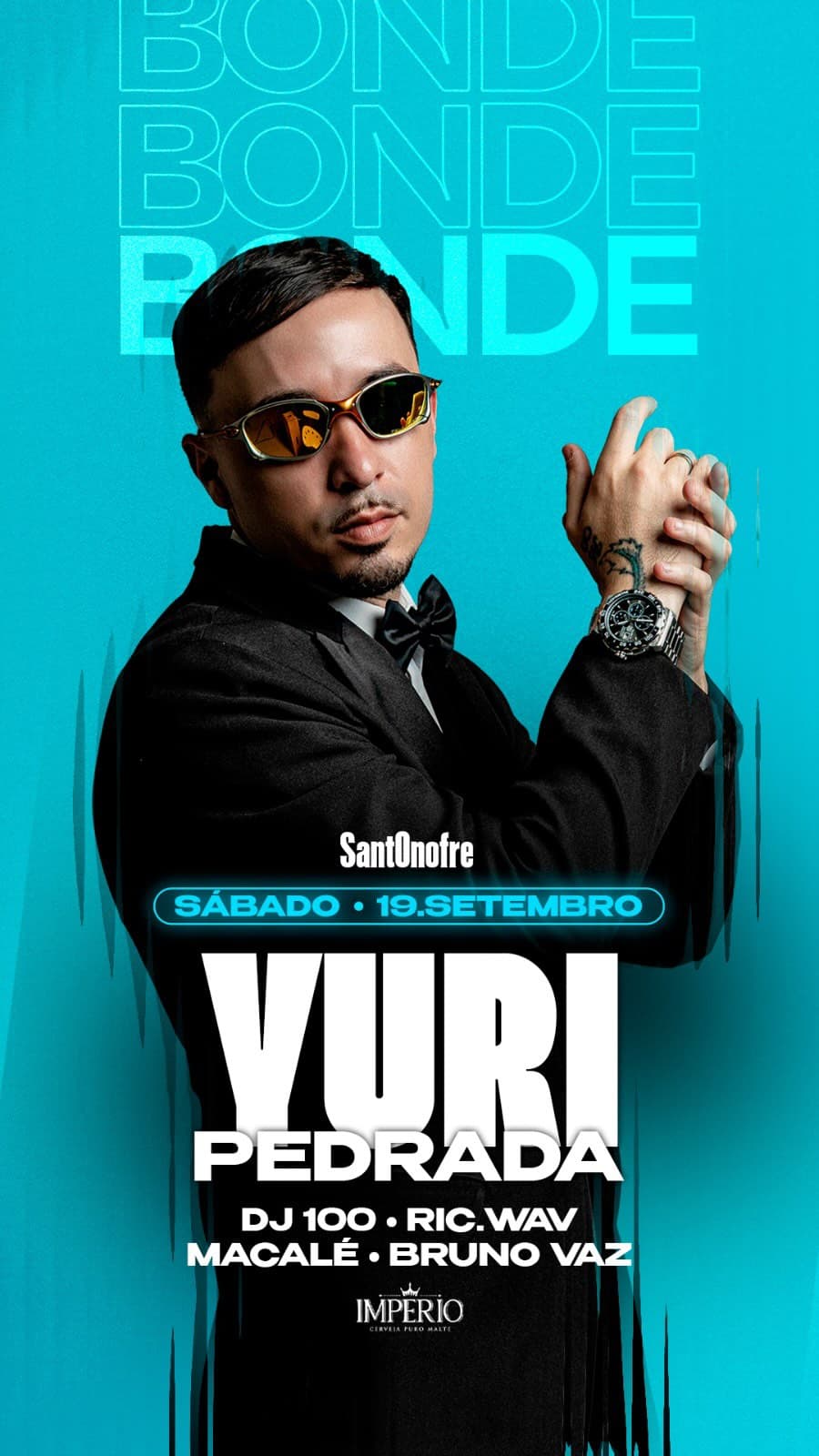 Flyer de DJ 100, Rick.wav, DJ Yuri Pedrada, macale e djbrunovaz