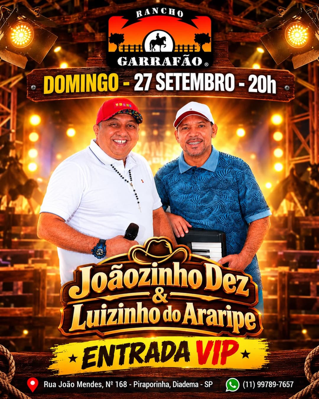 Flyer de Joãozinho Dez e Luizinho do Araripe