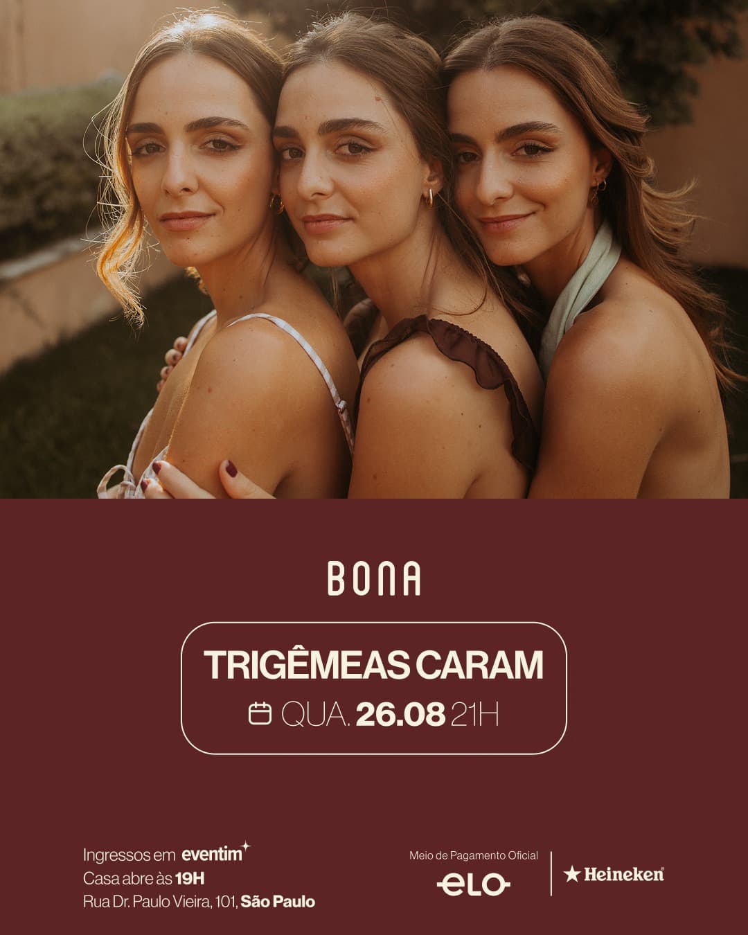 Flyer de Trigêmeas Caram