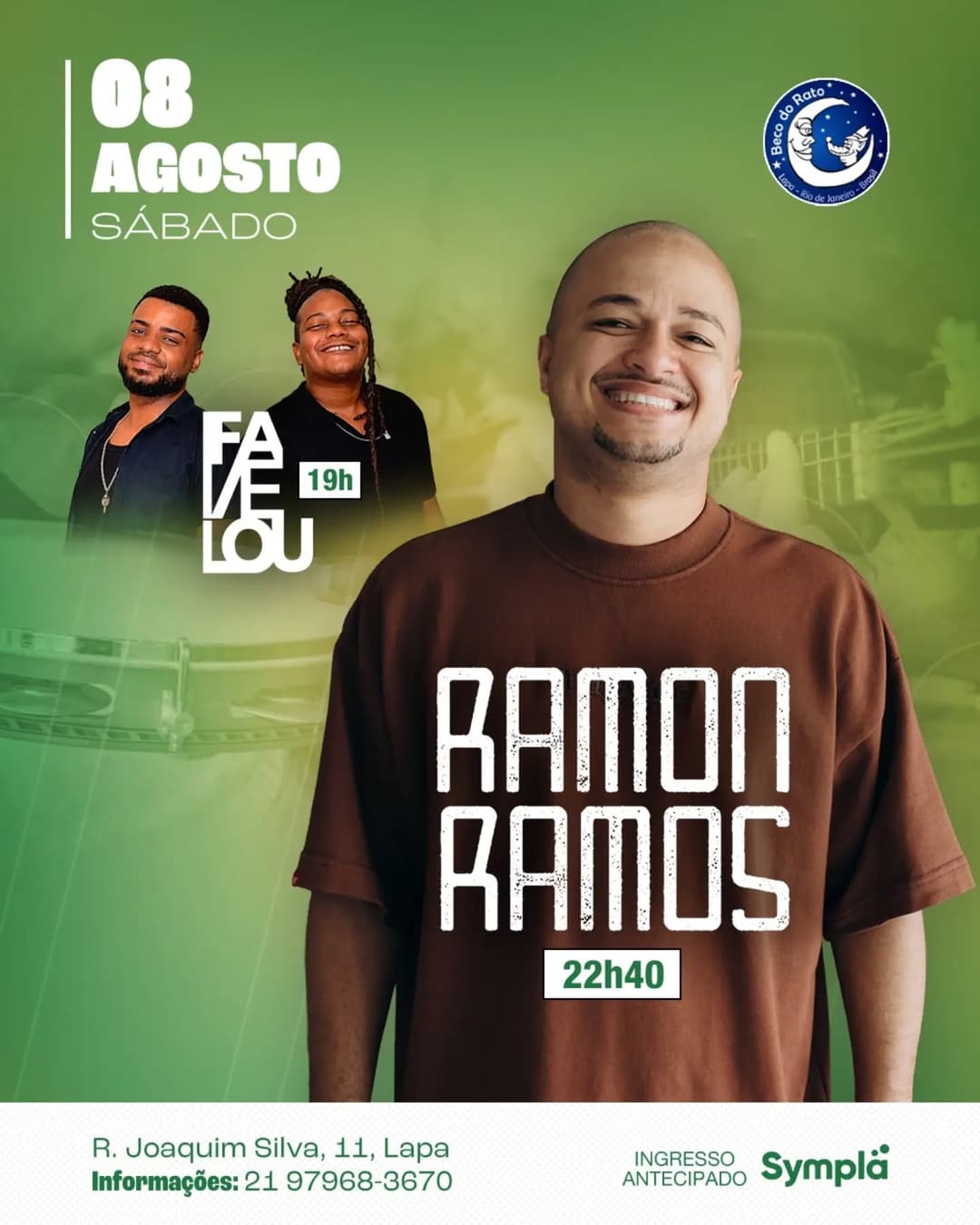 Flyer de Favelou e Artista da postagem