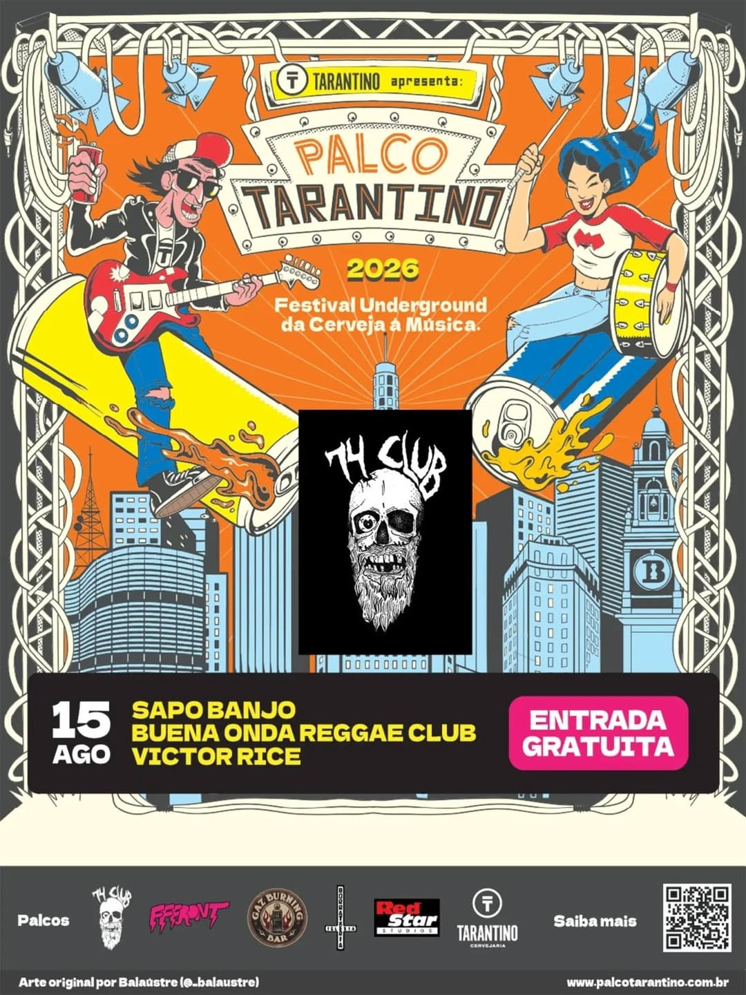 Flyer de Sapo Banjo, Buena Onda Reggae Club e mais 3 artistas