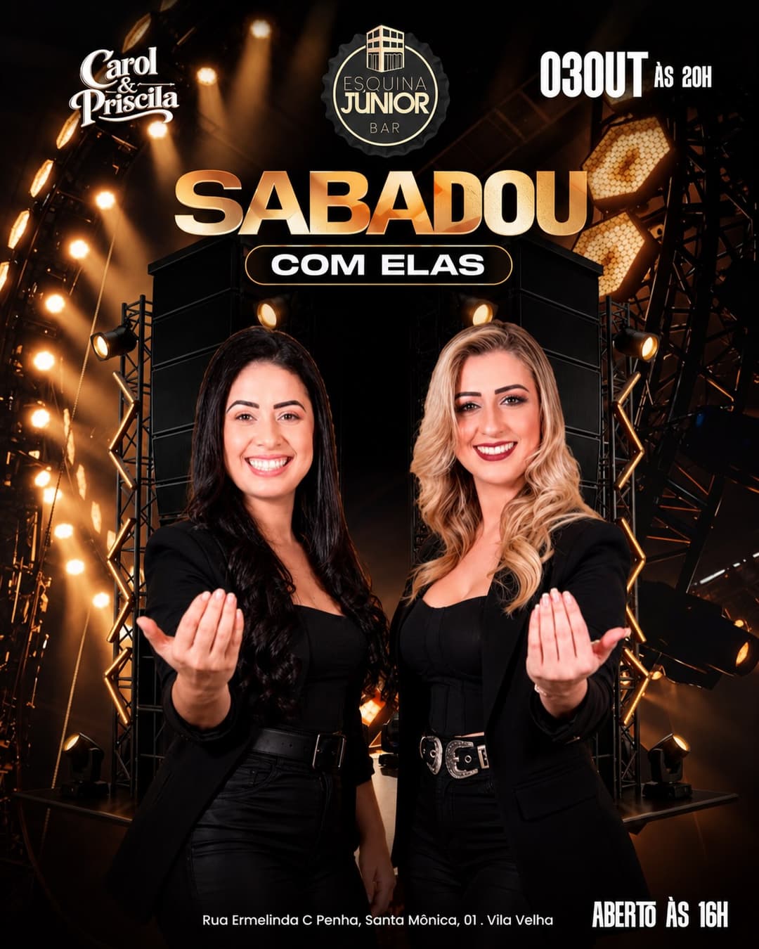 Flyer de Carol & Priscila