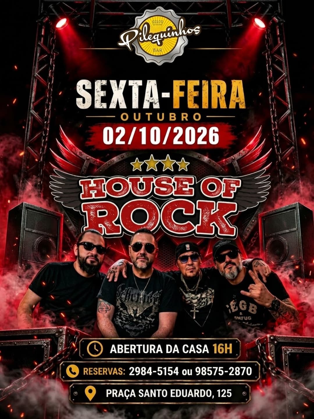 Flyer de Banda House of Rock