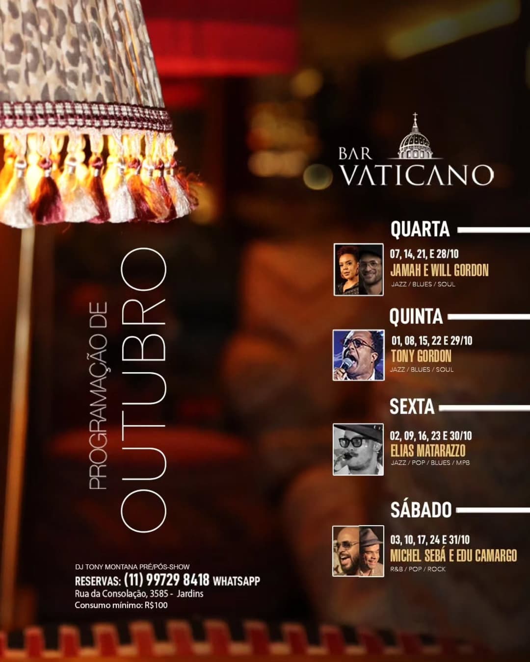 Flyer de Michel Sebá e Edu Camargo